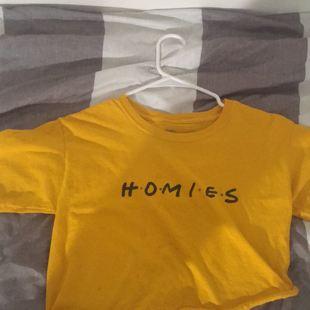 Yellow “homies” crop top